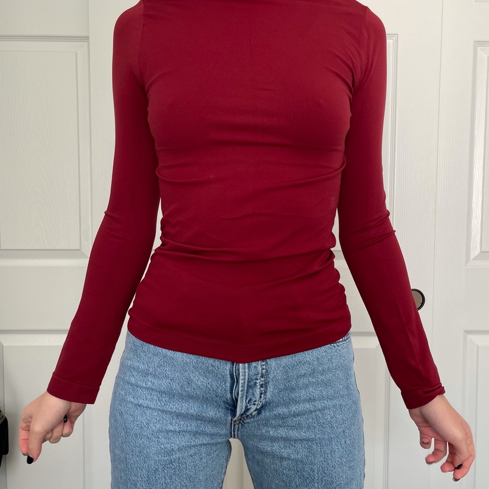 New cherry turtleneck sweater